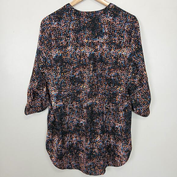 Decree V-Neck Tunic Top Women Large Abstract Boho Indie Dark Academia Artistic - Picture 9 of 13